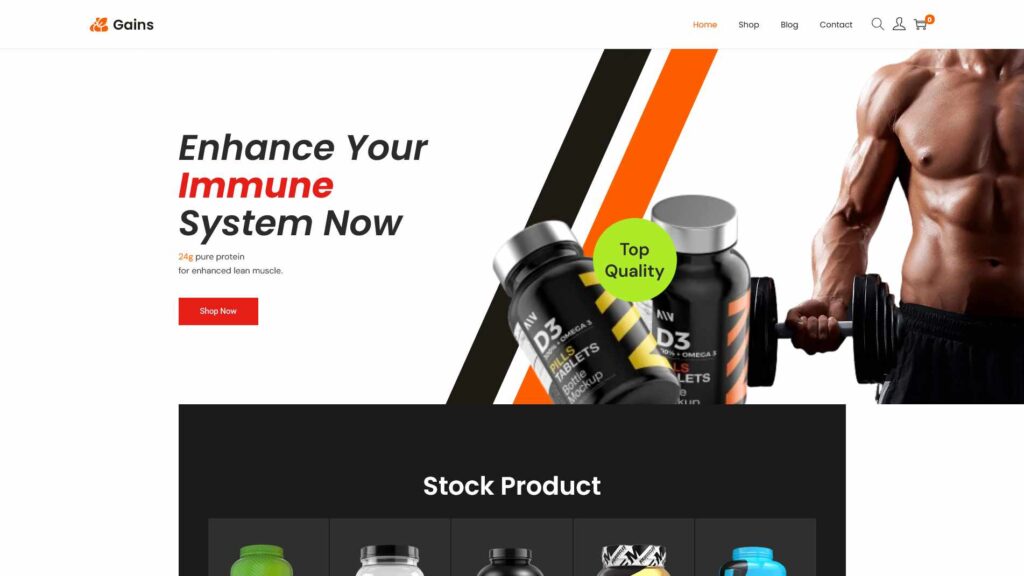 Gains Webshop & Blog Dream Digital Design